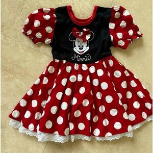 Minnie Mouse Dress Girls XXS 2/3 Polka Dot Red Walt Disney World Kids